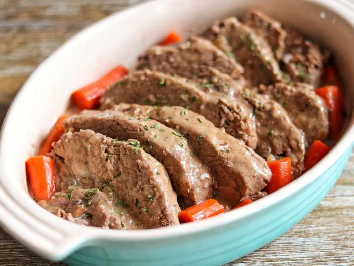 Slow cooker pot roast recipe with onion soup mix