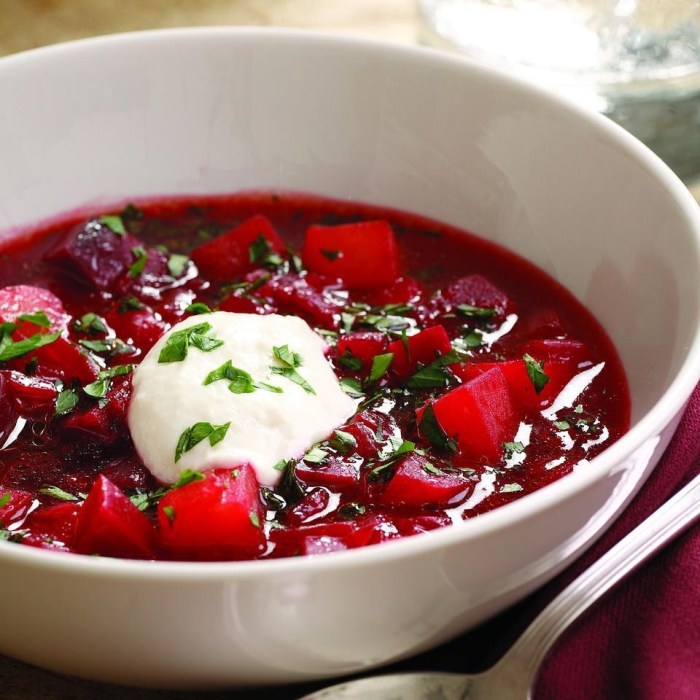 Vegetarian beet borscht soup recipe