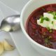 Vegetarian beet borscht soup recipe