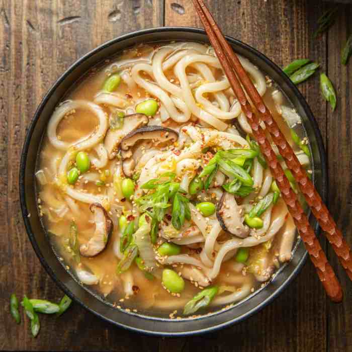 Udon soup noodle japanese recipe vegetarian